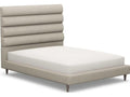 Channel Beige Upholstered Queen Platform Bed