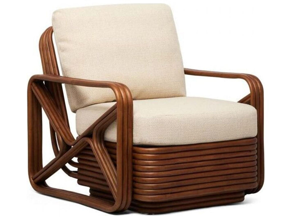 Flagler Upholstered Lounge Chair with Rattan Frame Antique Brown