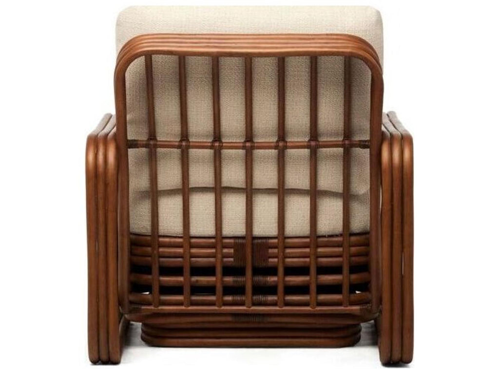 Flagler Upholstered Lounge Chair with Rattan Frame Antique Brown