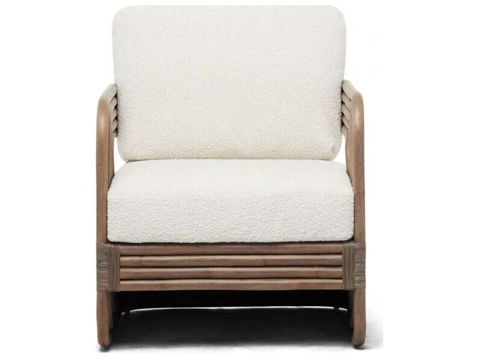 Orchid Lounge Chair in Grey Rattan with Custom Cushion