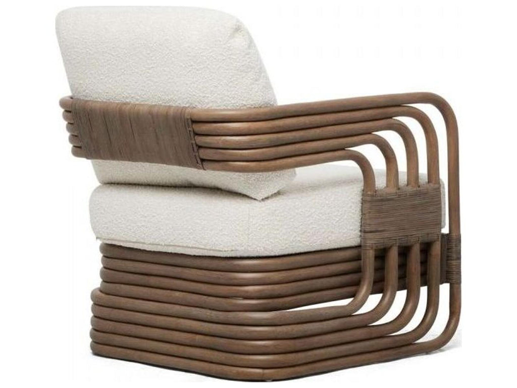 Orchid Lounge Chair in Grey Rattan with Custom Cushion