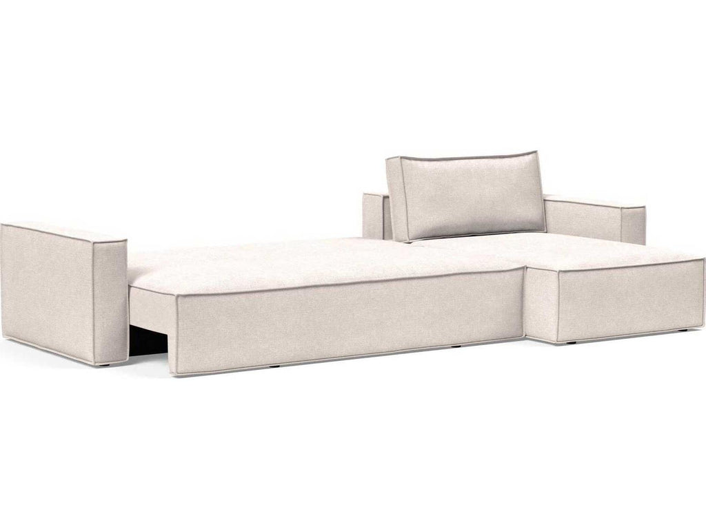 Living Newilla Adario Basmati Upholstered Sofa Bed with Reversible Lounger