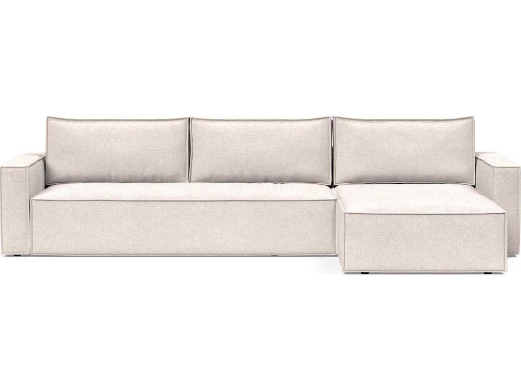 Living Newilla Adario Basmati Upholstered Sofa Bed with Reversible Lounger