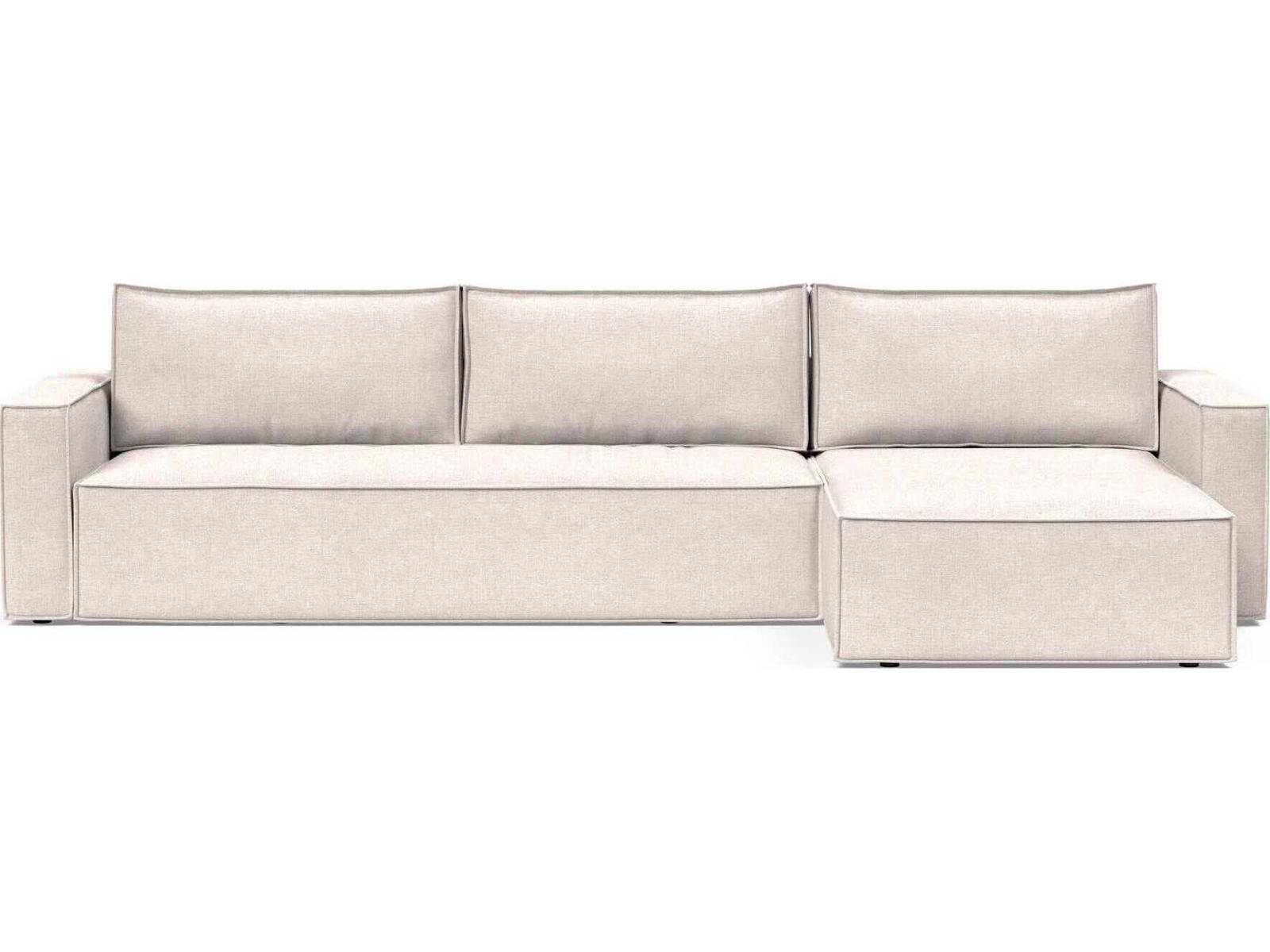 Living Newilla Adario Basmati Upholstered Sofa Bed with Reversible Lounger