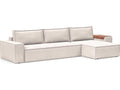 Living Newilla Sectional Sleeper Sofa with Wide Arms Adario Basmati Beige Fabric