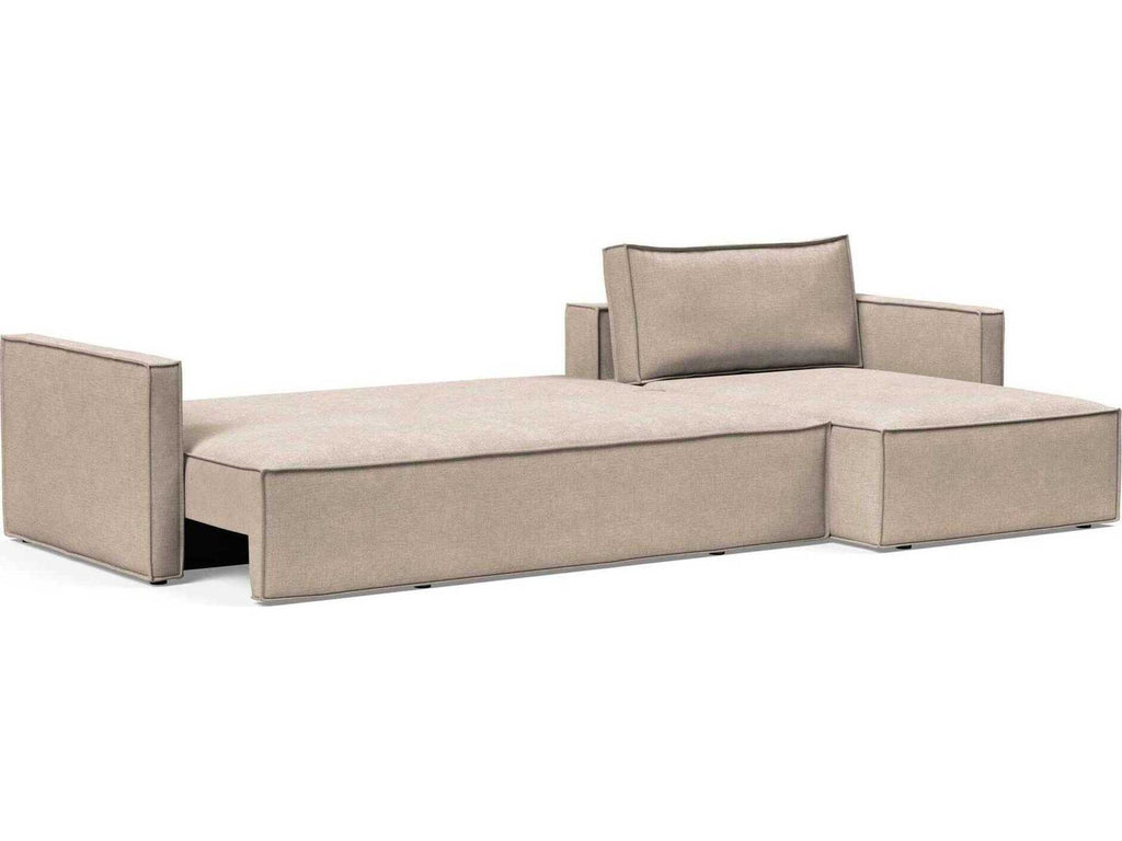 Living Newilla Adario Taupe Brown Upholstered Sectional Sofa Bed with Storage