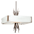 Hammerton Studio Ironwood 24" Wide Artisan Crafted Chandelier with Hand Textured Glass and Sculpted Steel