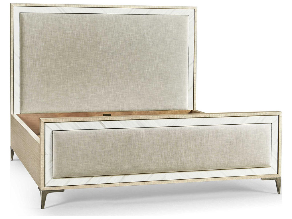 Tideline Bone and Linen-Blend King Upholstered Bed in Natural Dyed Koto