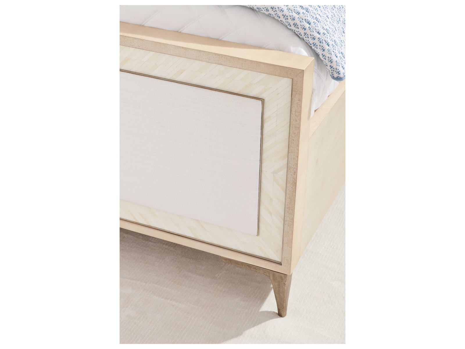Tideline Bone and Linen-Blend King Upholstered Bed in Natural Dyed Koto