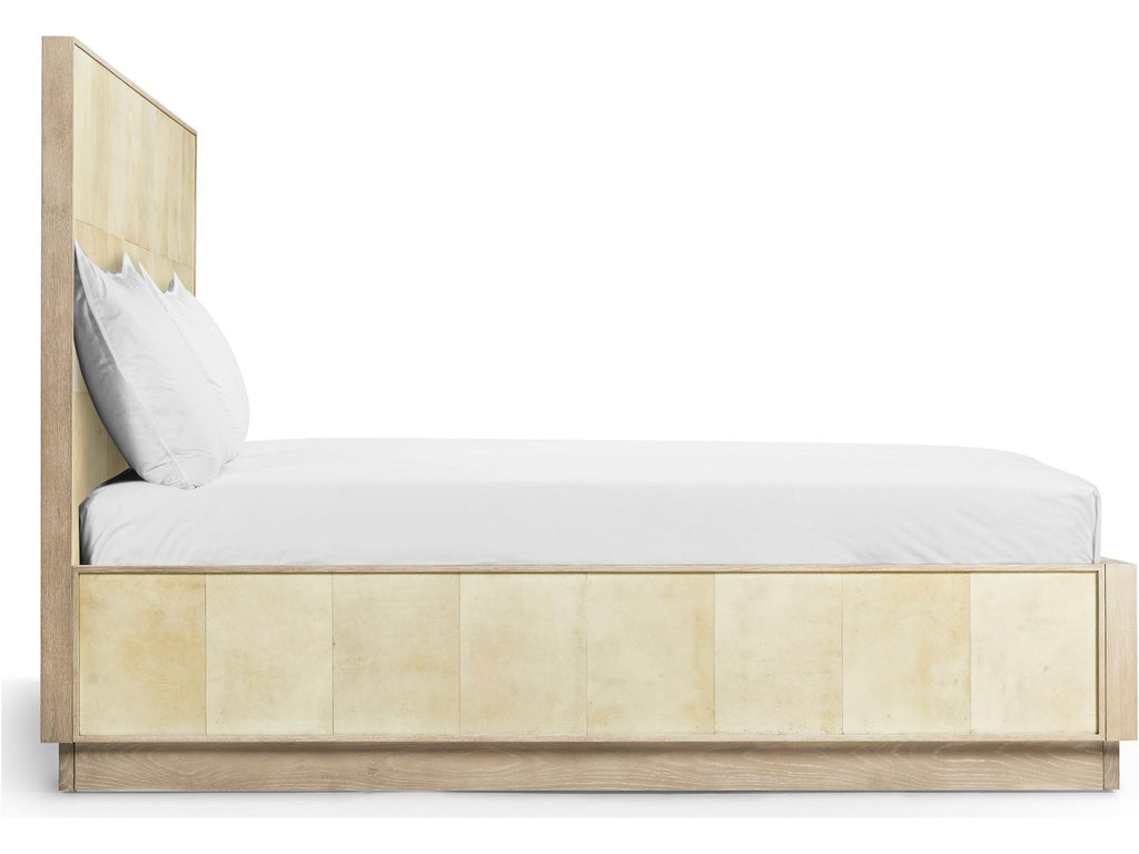 Water Hydra King Panel Bed in Water White Parchment Oak
