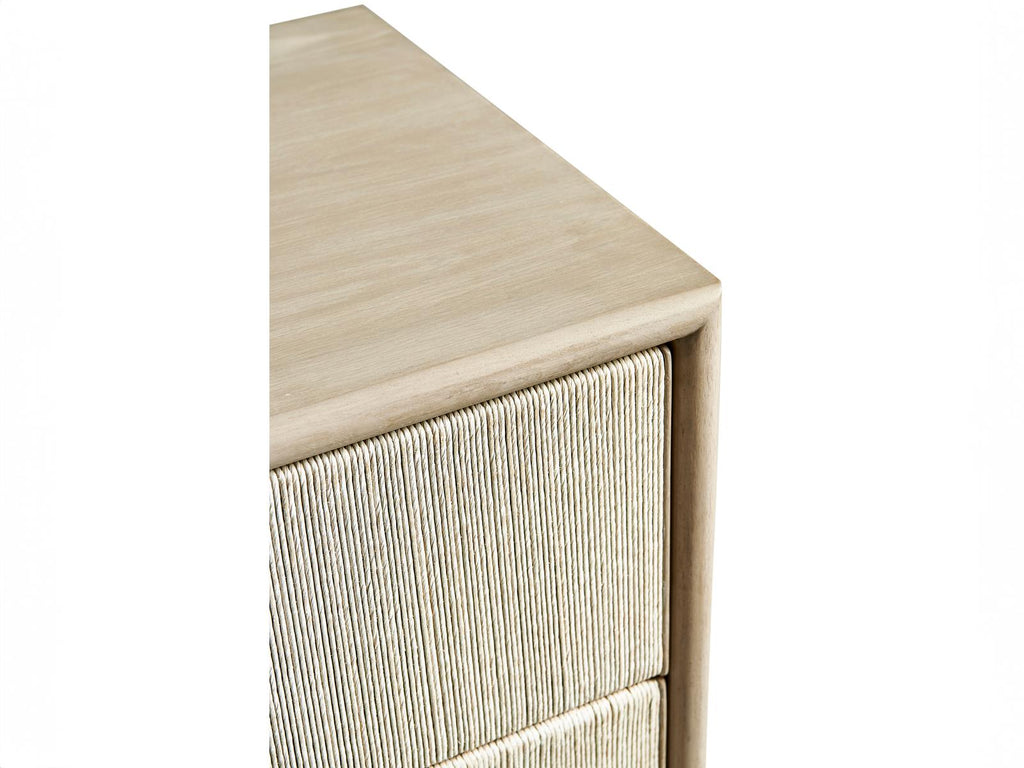 Water Clapotis 6-Drawer Double Dresser with Danish Cord in Bleached Oak