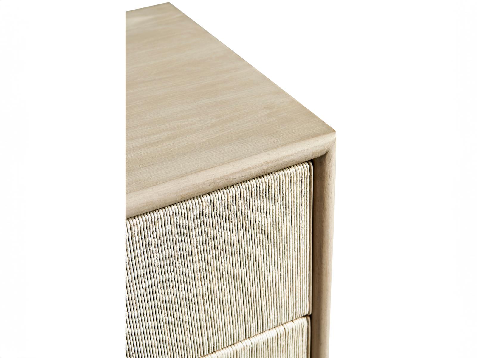 Water Clapotis 6-Drawer Double Dresser with Danish Cord in Bleached Oak
