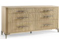 Water Undercurrent 6-Drawer Oak Double Dresser in Natural Dyed Koto
