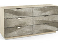 Water Capillary Cast Metal Texture Double Dresser Bleached Oak