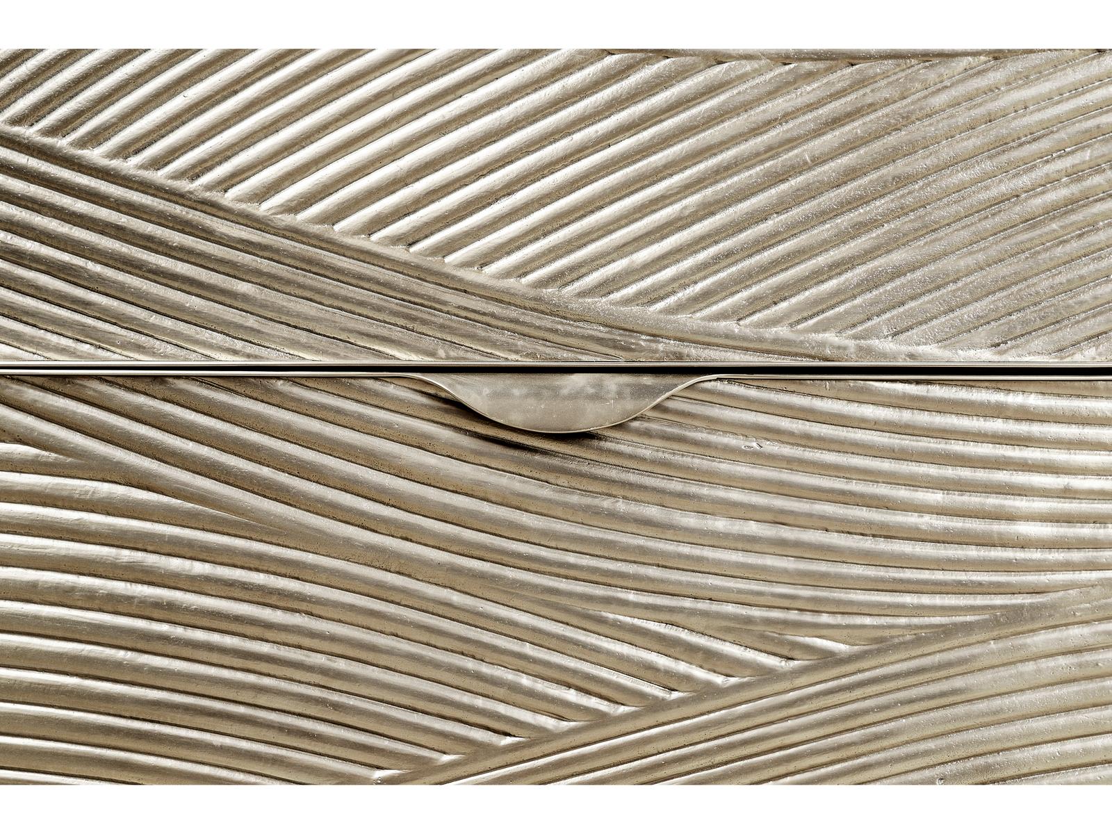 Water Capillary Cast Metal Texture Double Dresser Bleached Oak