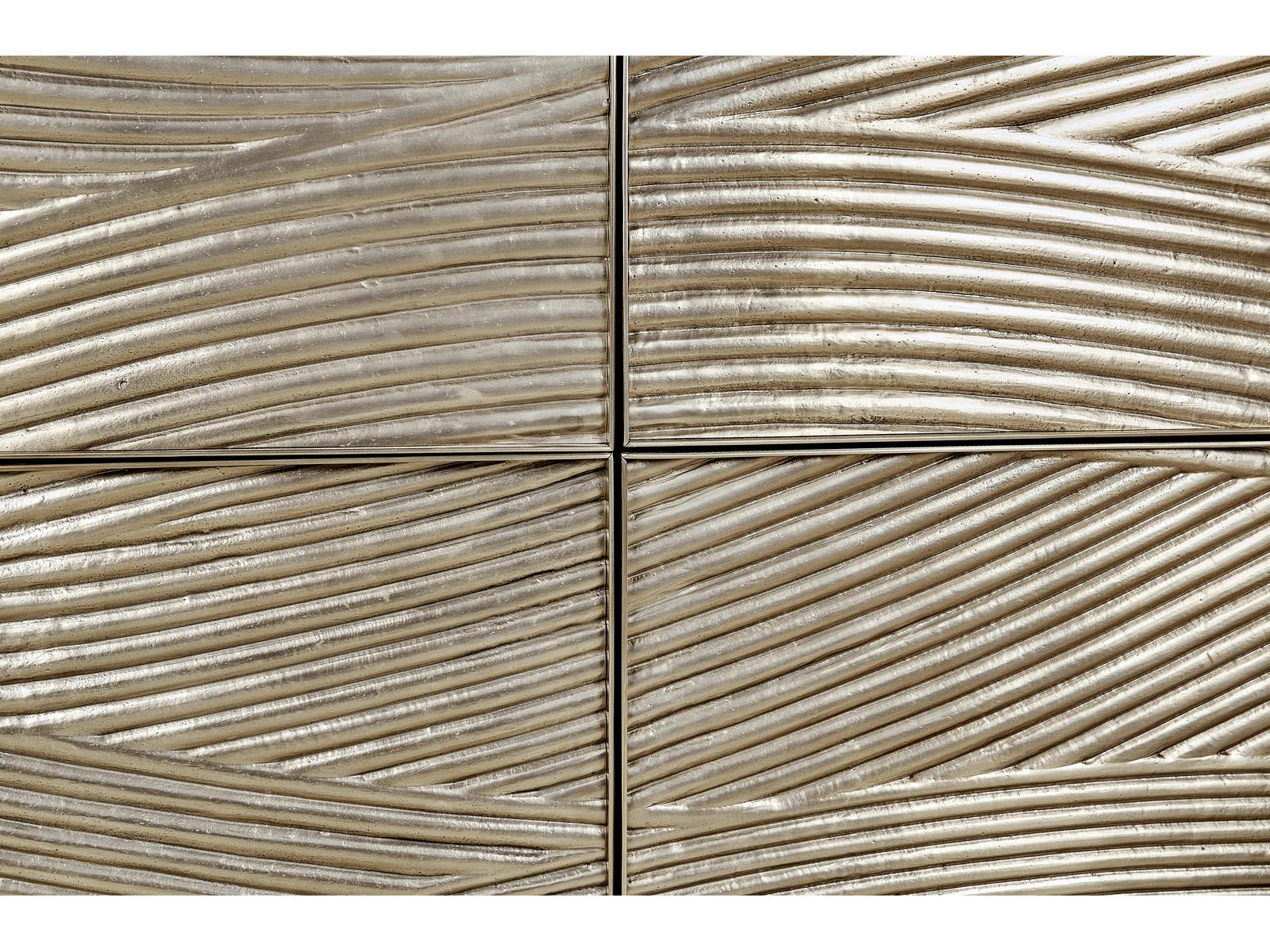 Water Capillary Cast Metal Texture Double Dresser Bleached Oak