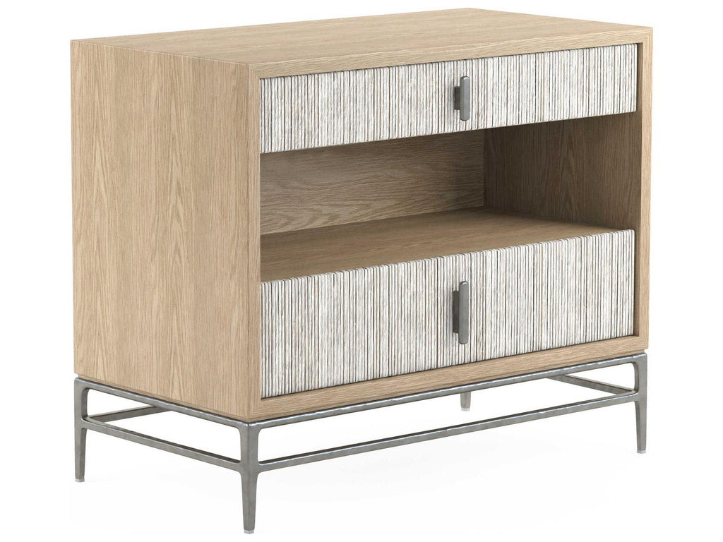 Clapotis Danish Cord Nightstand in Bleached Oak