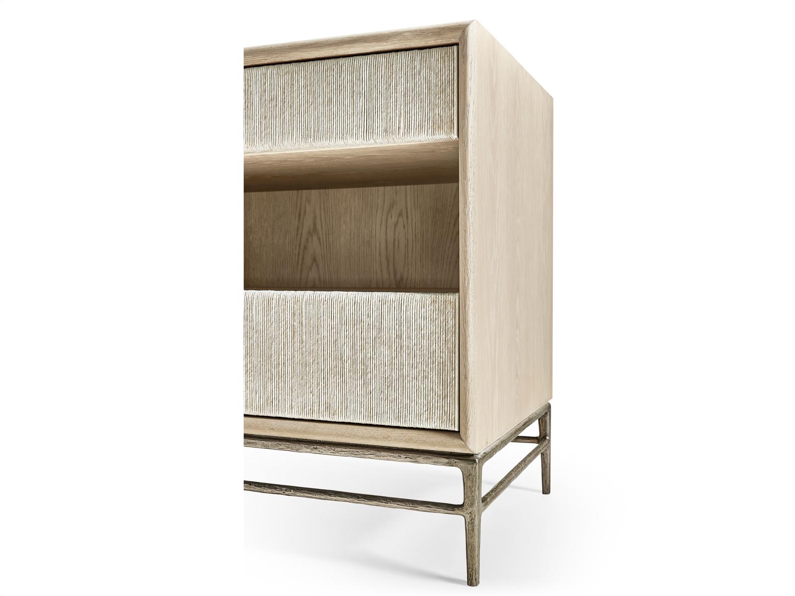 Water Clapotis Danish Cord Nightstand in Bleached Oak