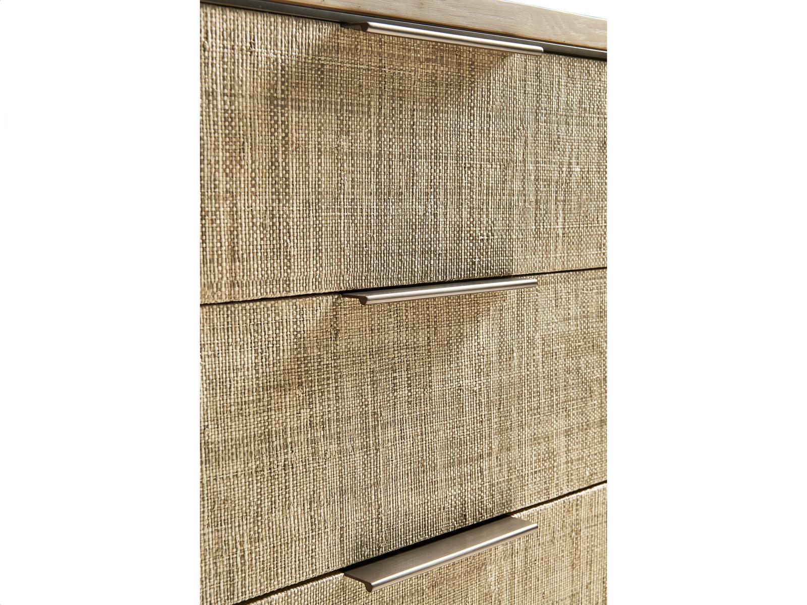 Water Seiche 42-Inch Woven 3-Drawer Nightstand in Whitewash Oak