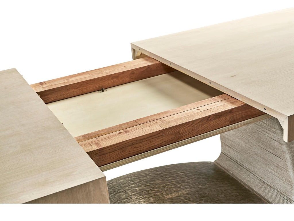 Water Swell Danish Cord Extending Dining Table in Bleached Oak