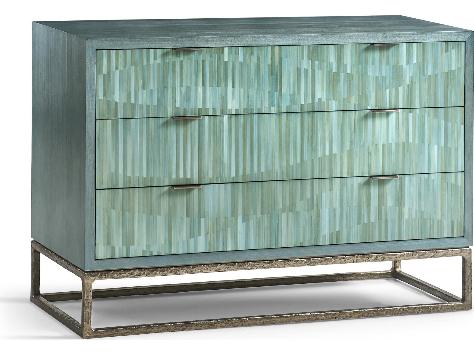 Water Seaglass 4-Drawer Bunching Chest in Blue Straw