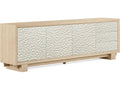 Water Pelagic Cast Metal Entertainment Console in White Washed Oak