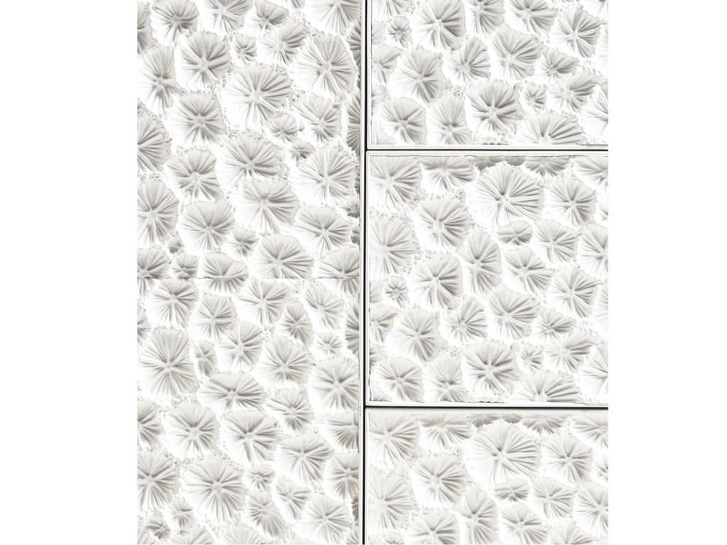 Water Pelagic Cast Metal Entertainment Console in White Washed Oak