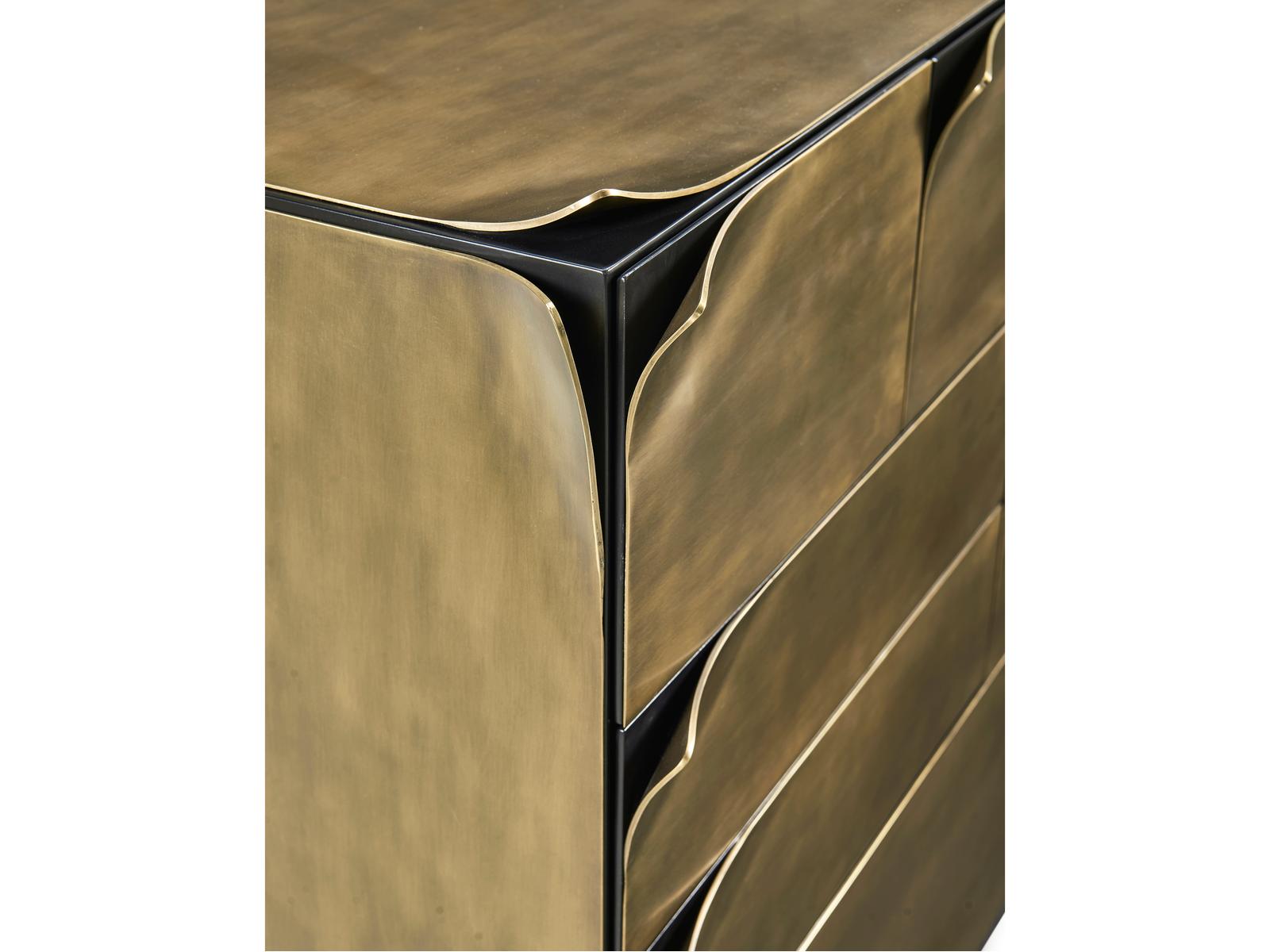 Hammersmith Accent Chest in Satin Brass and Beech Wood