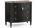Tangiers Ebonized Oak Accent Chest with Stone Top and Carved Details