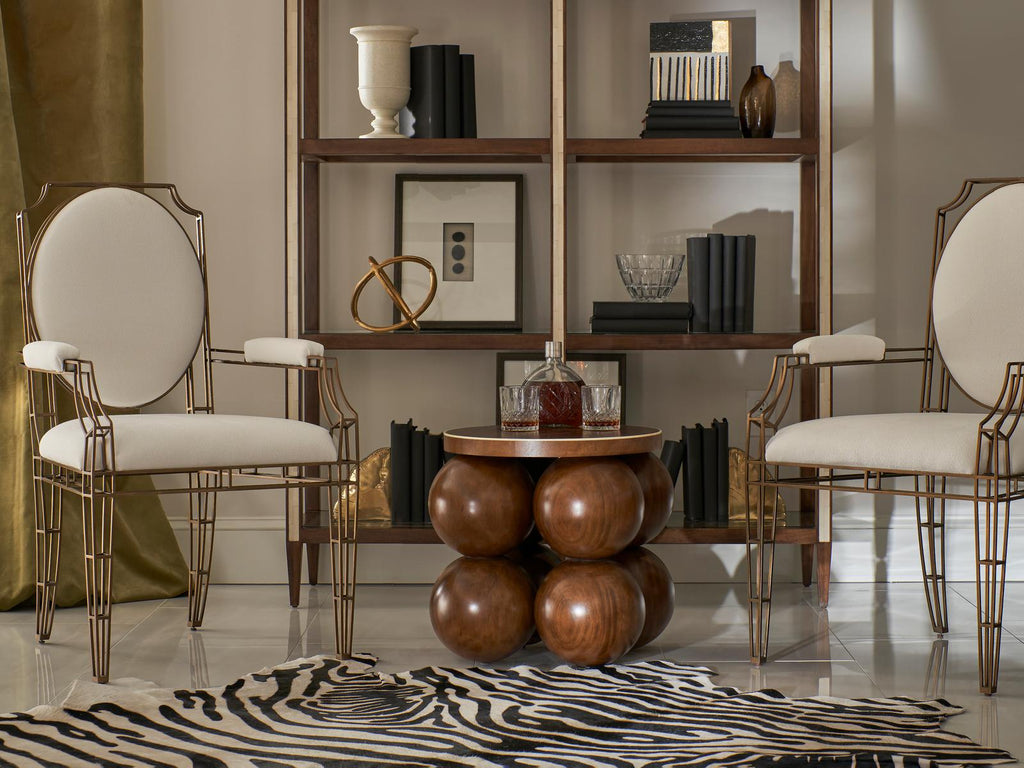 Jc Modern Bronze Upholstered Arm Dining Chair