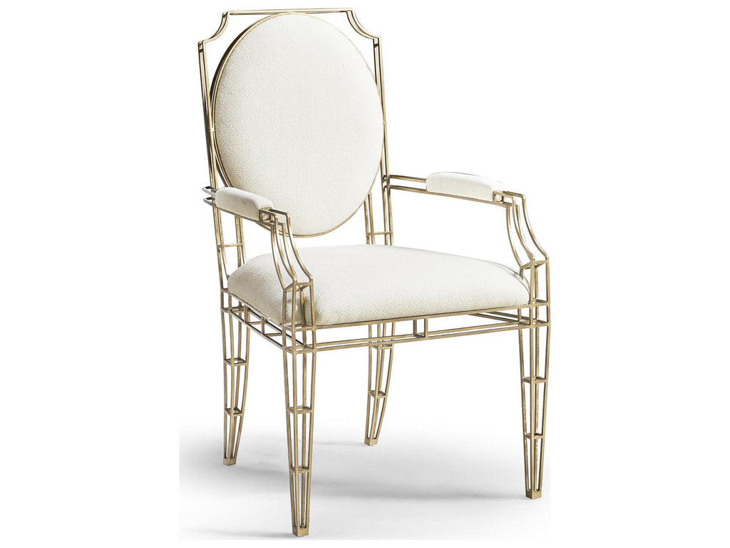 Jc Modern Bronze Upholstered Arm Dining Chair