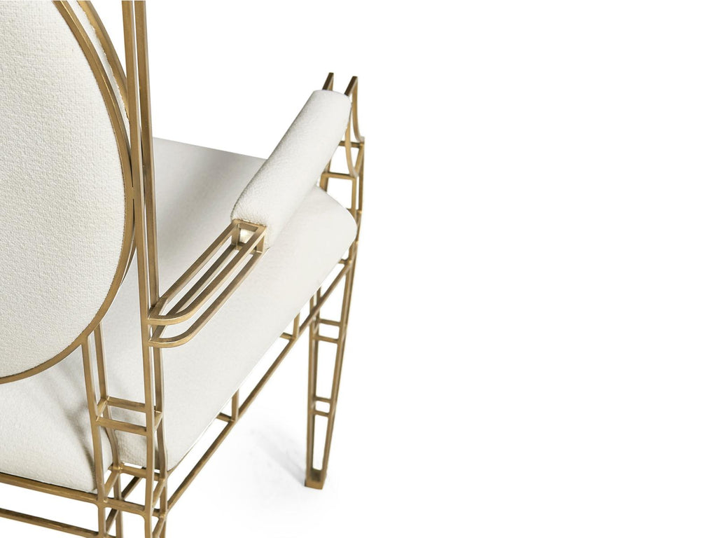 Jc Modern Bronze Upholstered Arm Dining Chair