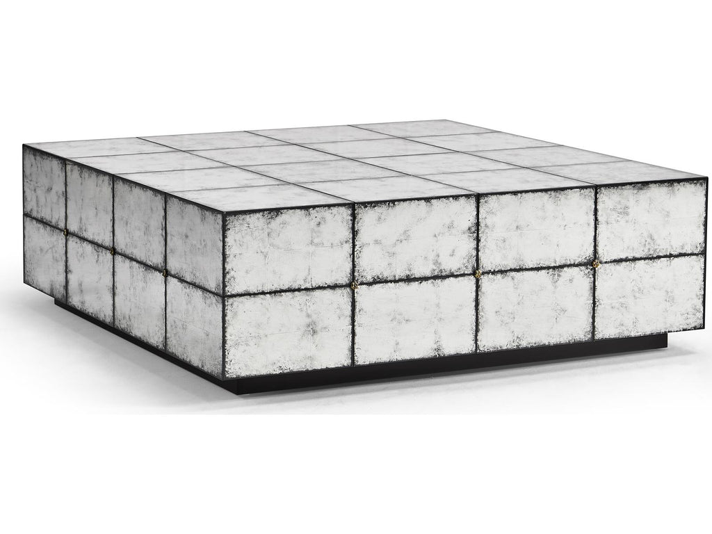 Jc Modern Square Mirror Eglomise Glass Coffee Table