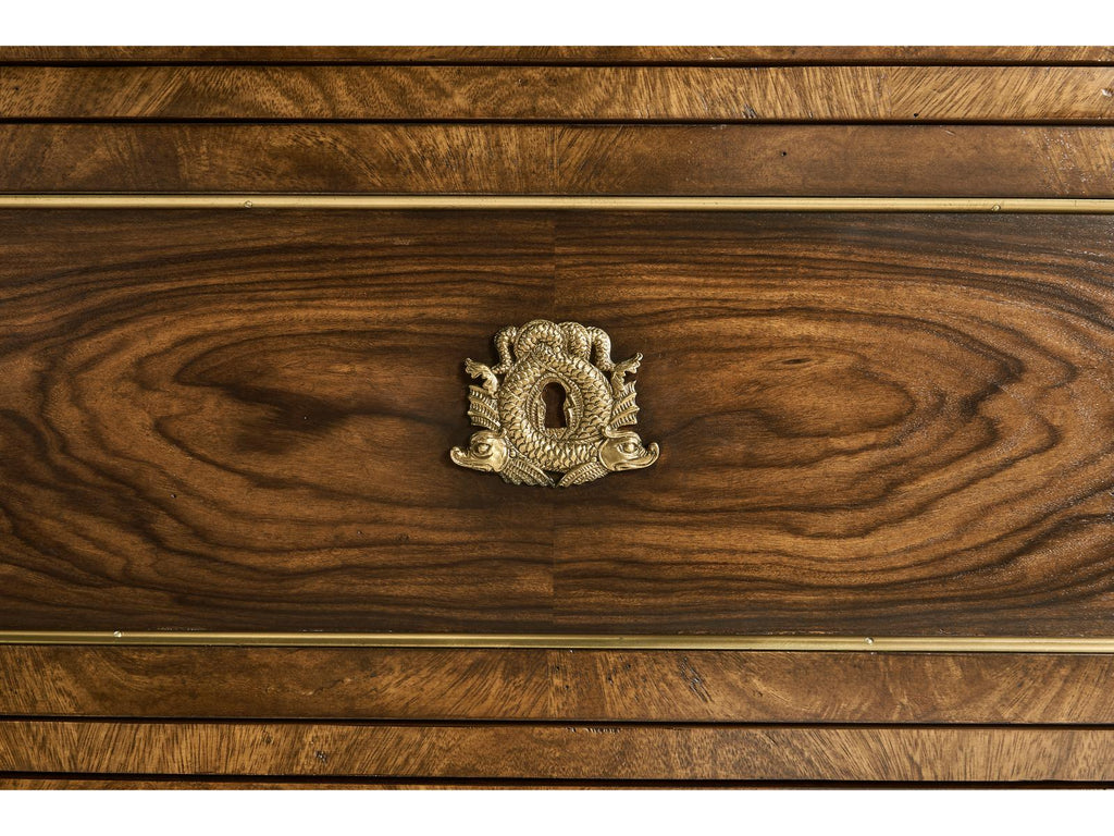 Viceroy Santos Brown Mahogany Wood Accent Chest with Brass Inlay