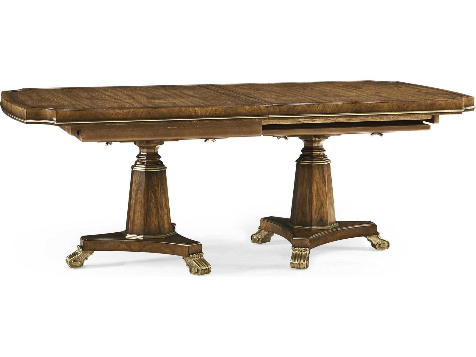 Viceroy Extendable Rectangle Dining Table in Brown Santos and Brass