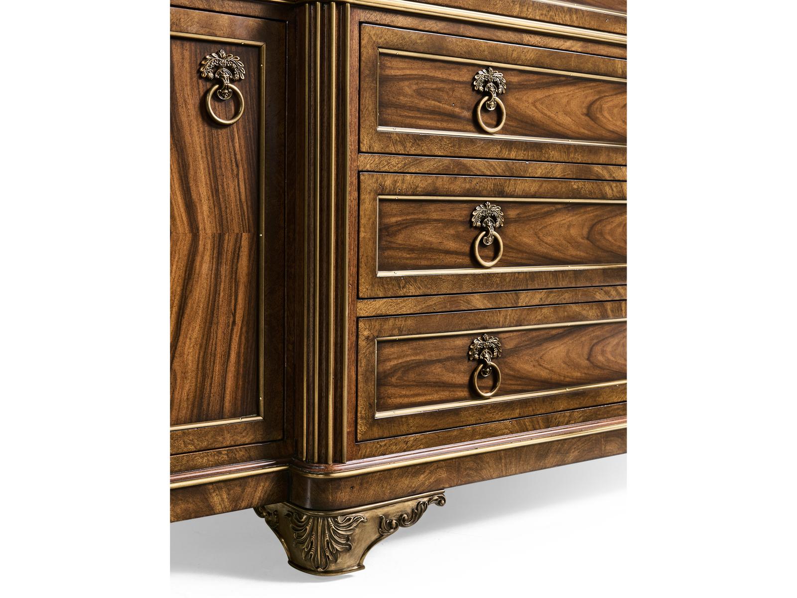 Viceroy Mahogany Wood Santos Brown Sideboard with Brass Inlay