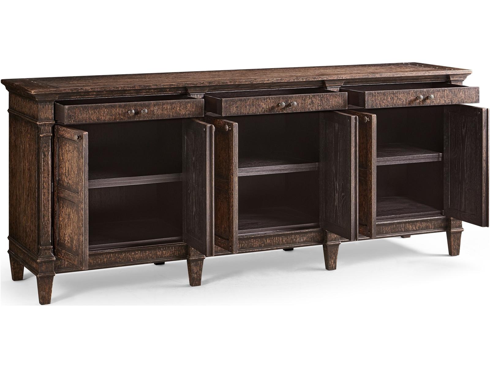 Caldera Terravita 93-Inch Oak Wood Sideboard in Black Caldera Finish