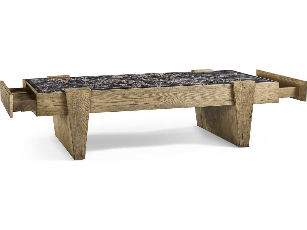 Echo Canyon Rectangular Marble Faded Oak Coffee Table