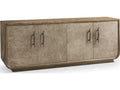 Stone Ridge 84-Inch Acacia Wood Sideboard with Leather Fronts
