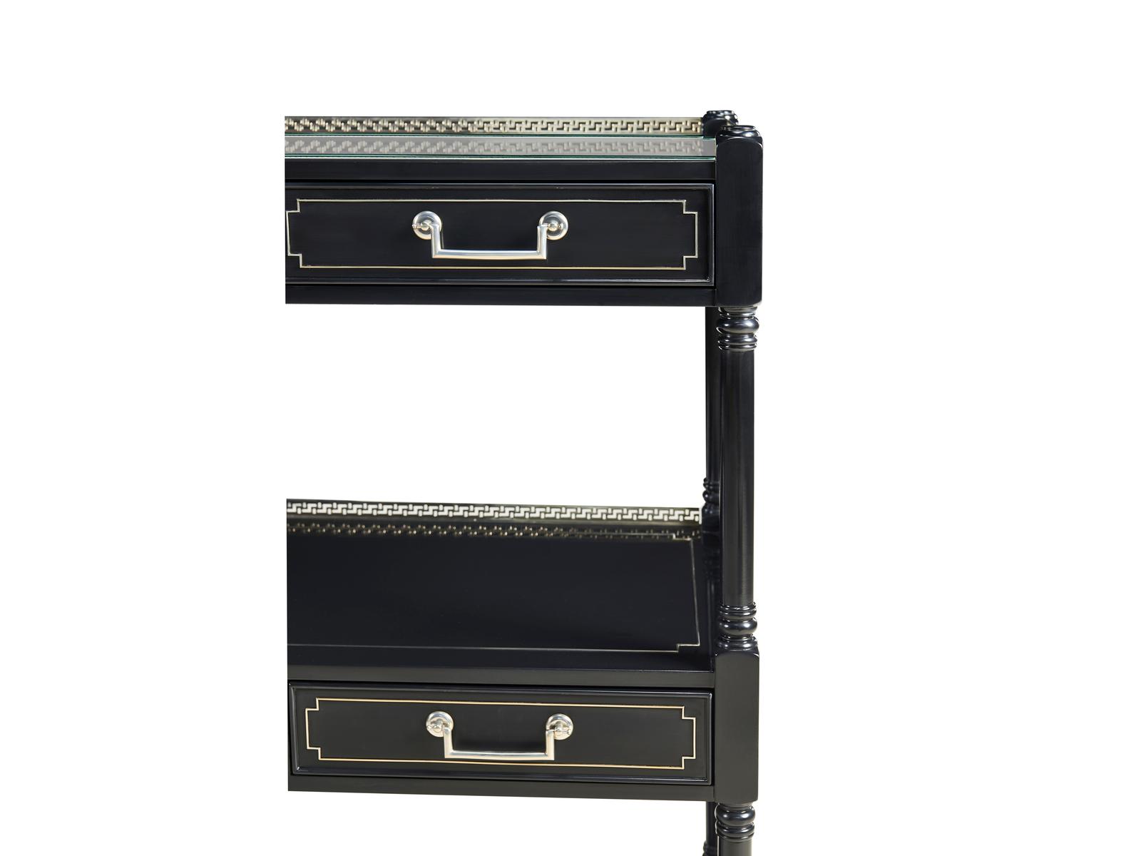 Reimagined Rectangular Wood Painted Formal Black Console Table