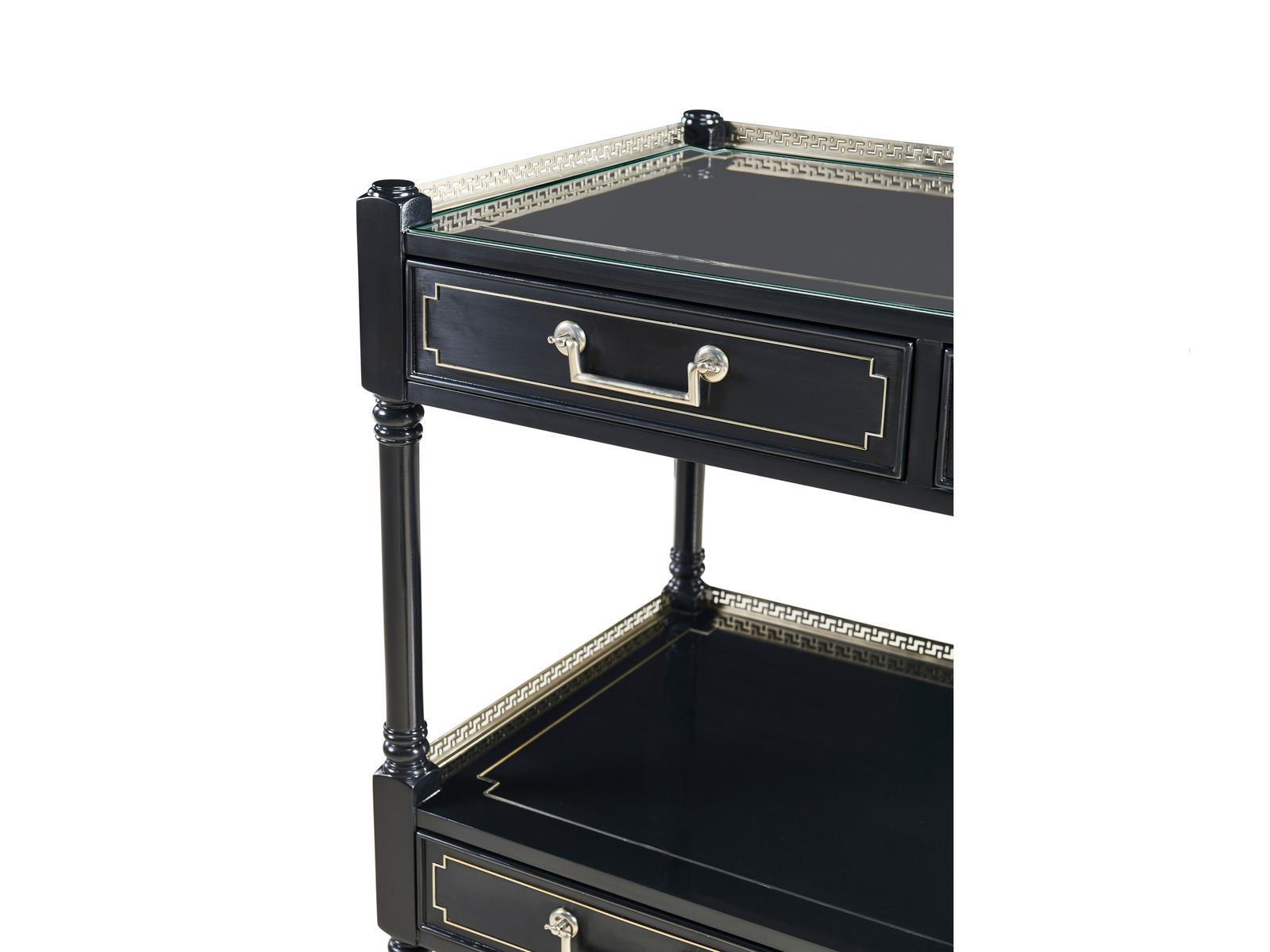 Reimagined Rectangular Wood Painted Formal Black Console Table