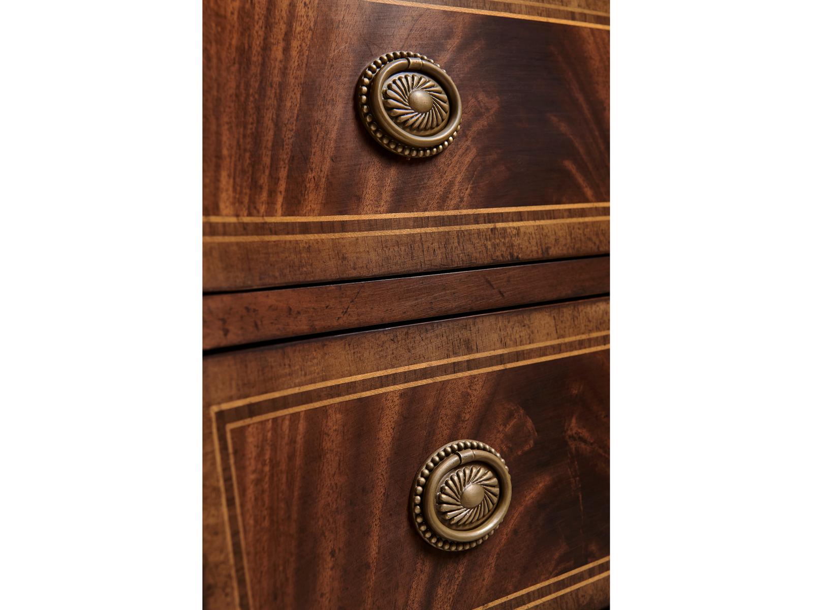 Buckingham Acacia Wood Antique Mahogany Sideboard with Curved Doors