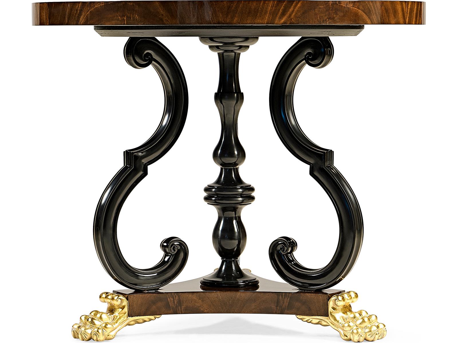 Jc Traditional Round Wood Brown Antique Mahogany End Table