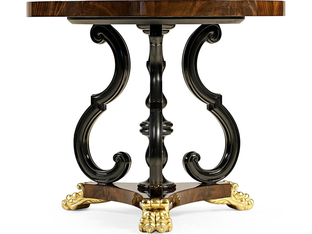 Jc Traditional Round Wood Brown Antique Mahogany End Table