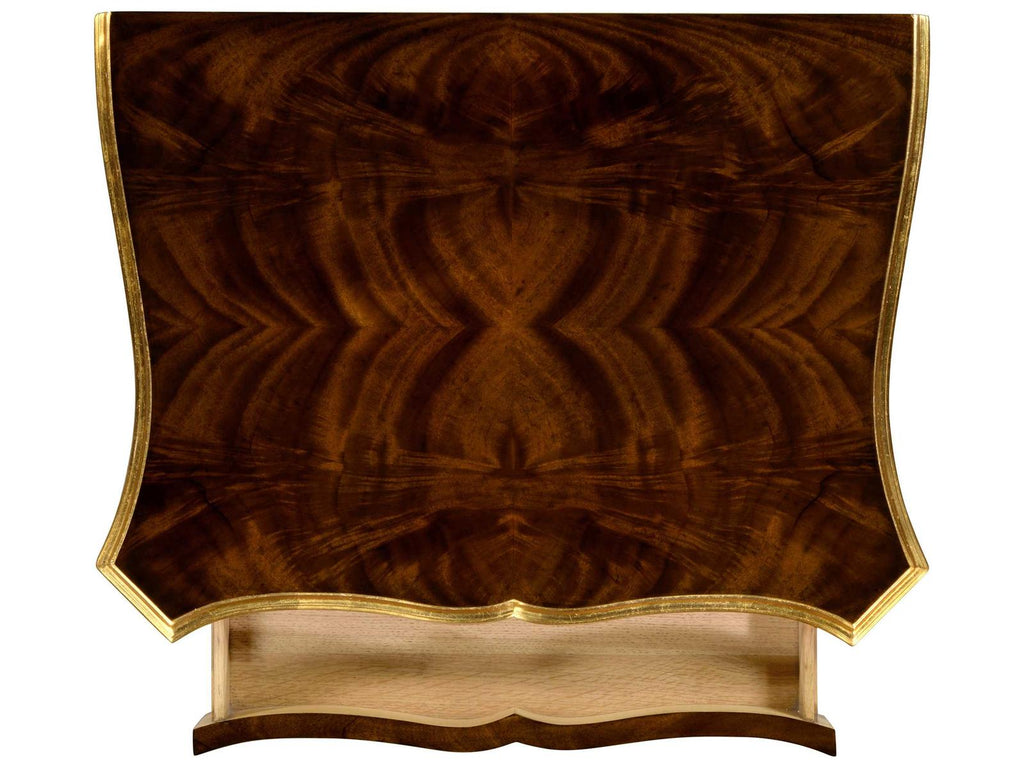 Monte Carlo Traditional Acacia Nightstand in Antique Mahogany Brown with Gilt Accents