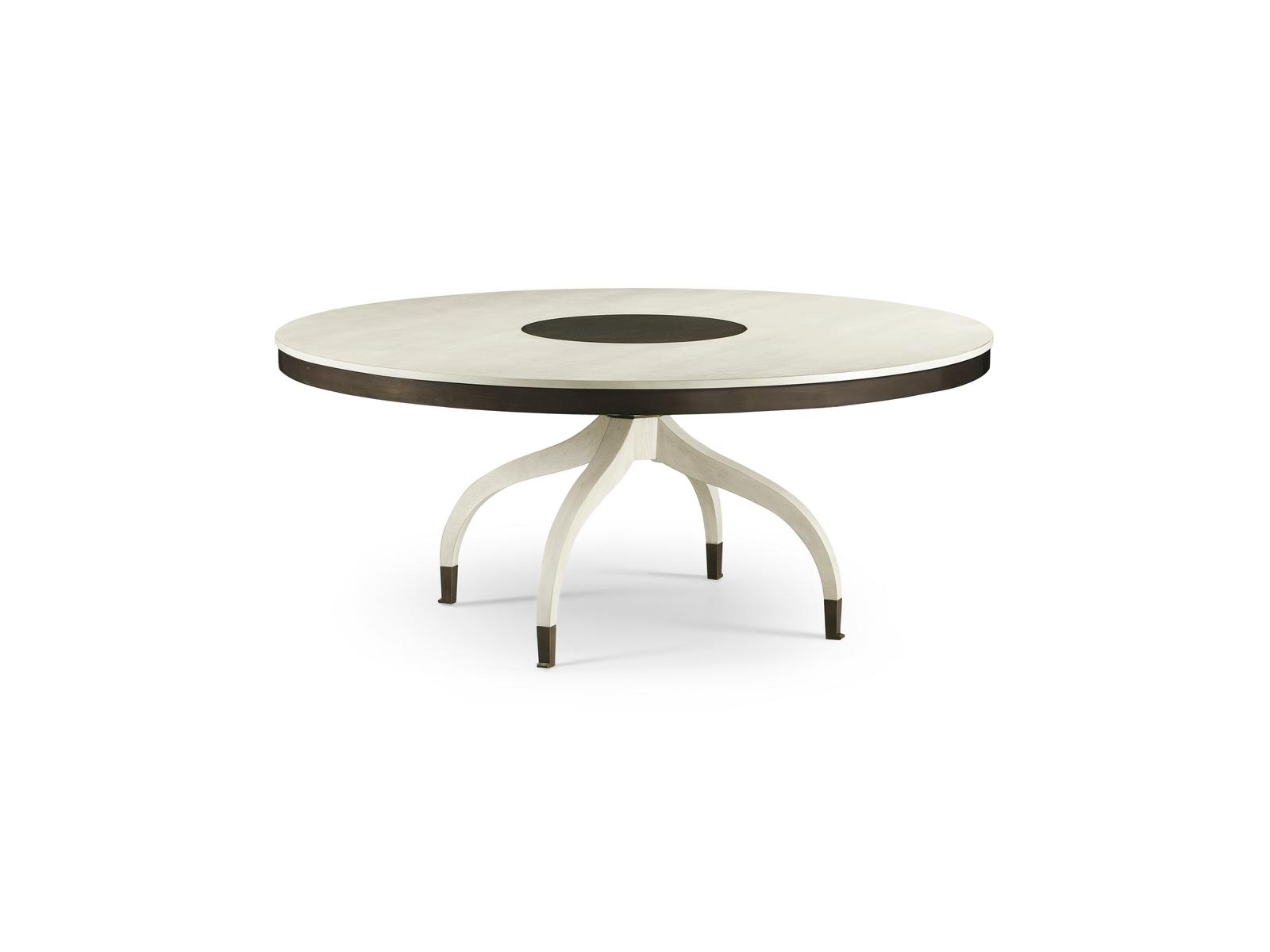 Reimagined Lodestone 72-Inch Round Dining Table in Country White Oak
