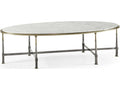 Hamilton Oval Marble Coffee Table in Dark Gun Metal Finish