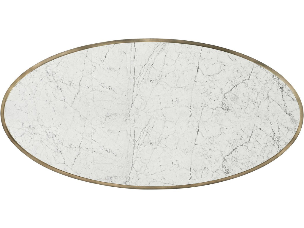 Hamilton Oval Marble Coffee Table in Dark Gun Metal Finish