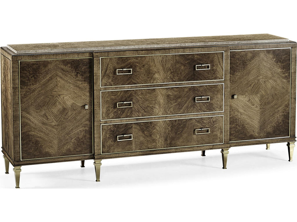 Barcelona Rectangular Marble Walnut Console Table