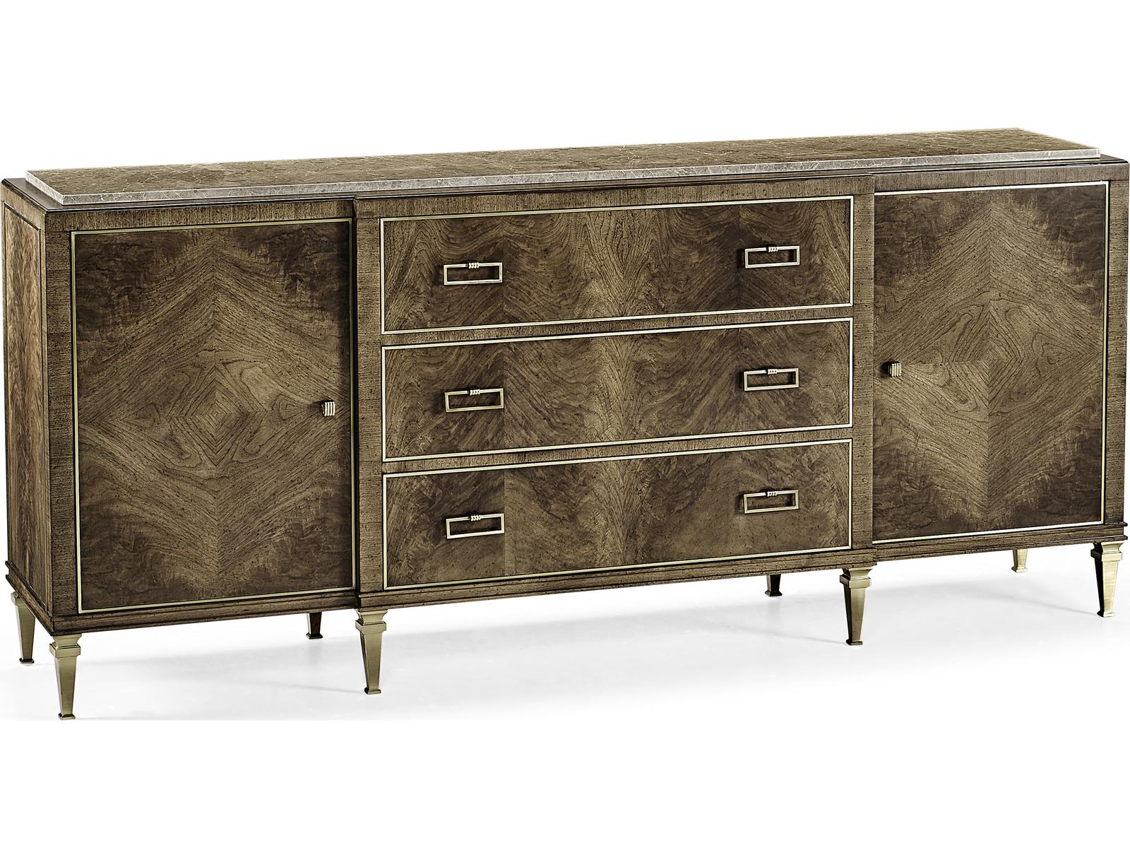 Barcelona Rectangular Marble Walnut Console Table